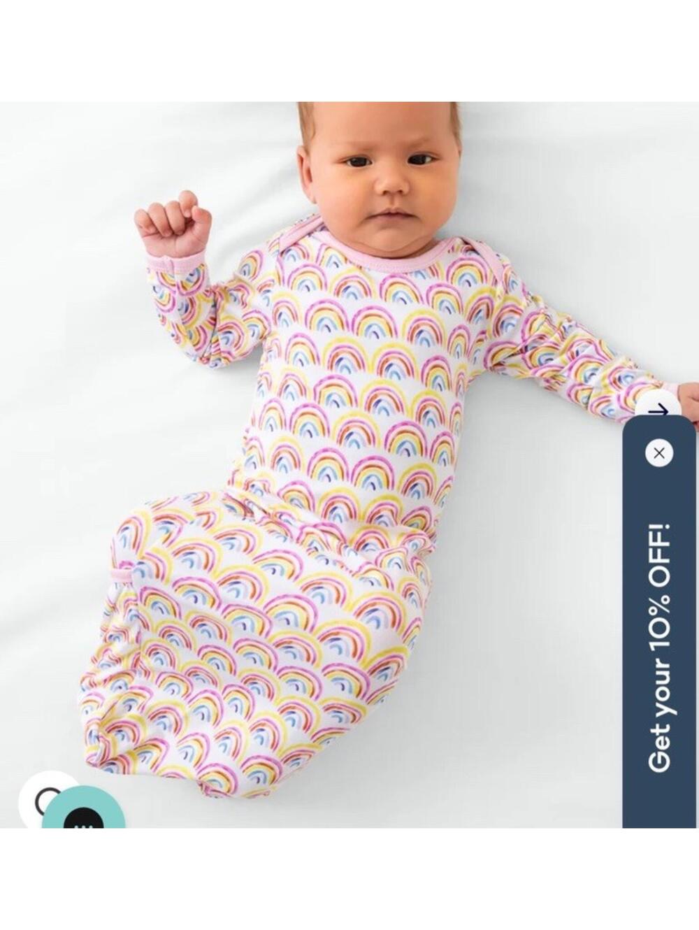Little Sleepies Newborn Pastel Rainbows Infant Gown H98